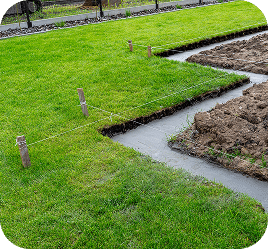 Foundation footings poured in a ditch