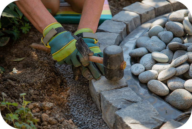 Hands Work Gloves Arranging Gritting Material